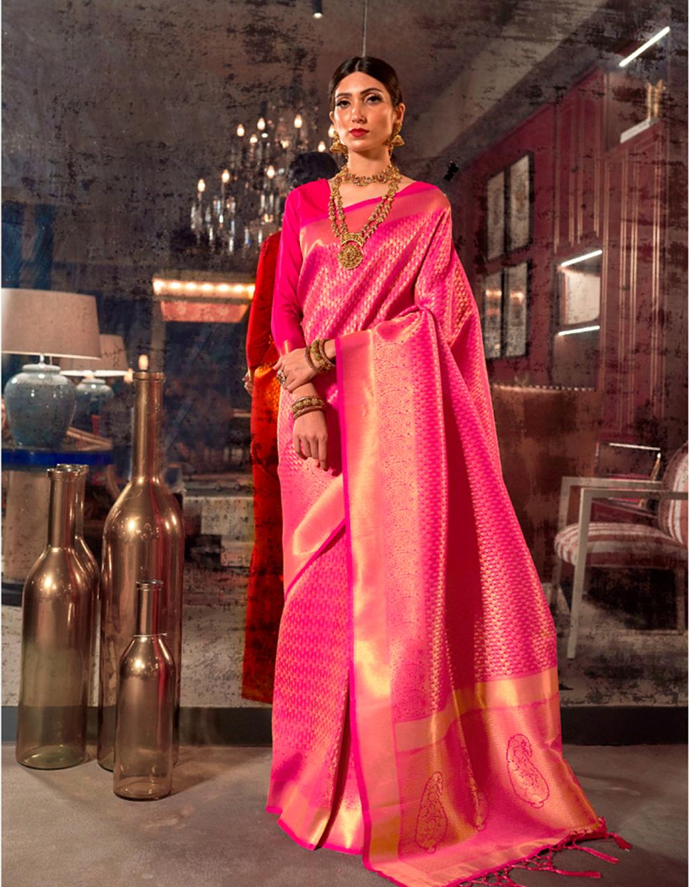 Pink ART SILK Saree for Women With Blouse SD28304