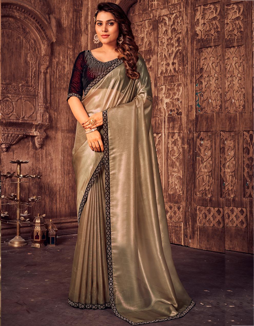 Brown Silk Saree for Women With Blouse SD27736