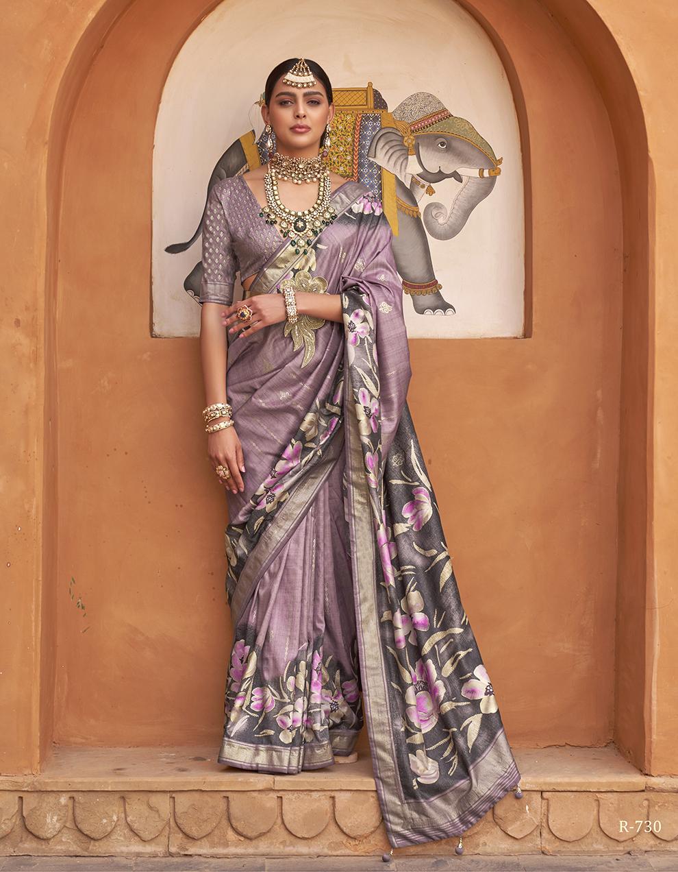 PURPLE Art Silk Saree for Women With Blouse SD29066