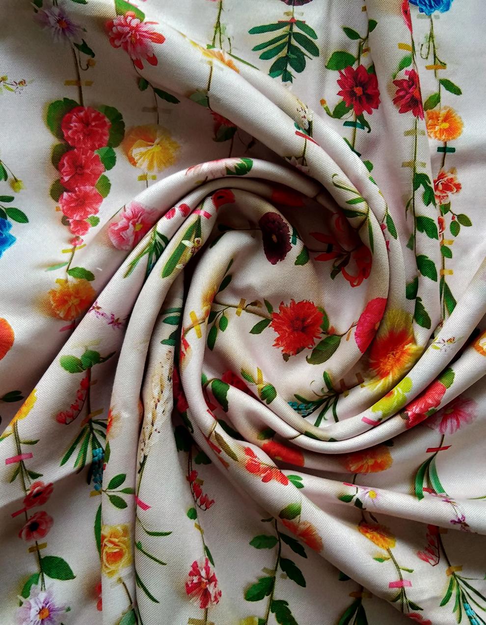 Multicolor Poly Rayon Unstitched Fabric for Men & Women's Shirt/Kurta/Top/Kameez FB43