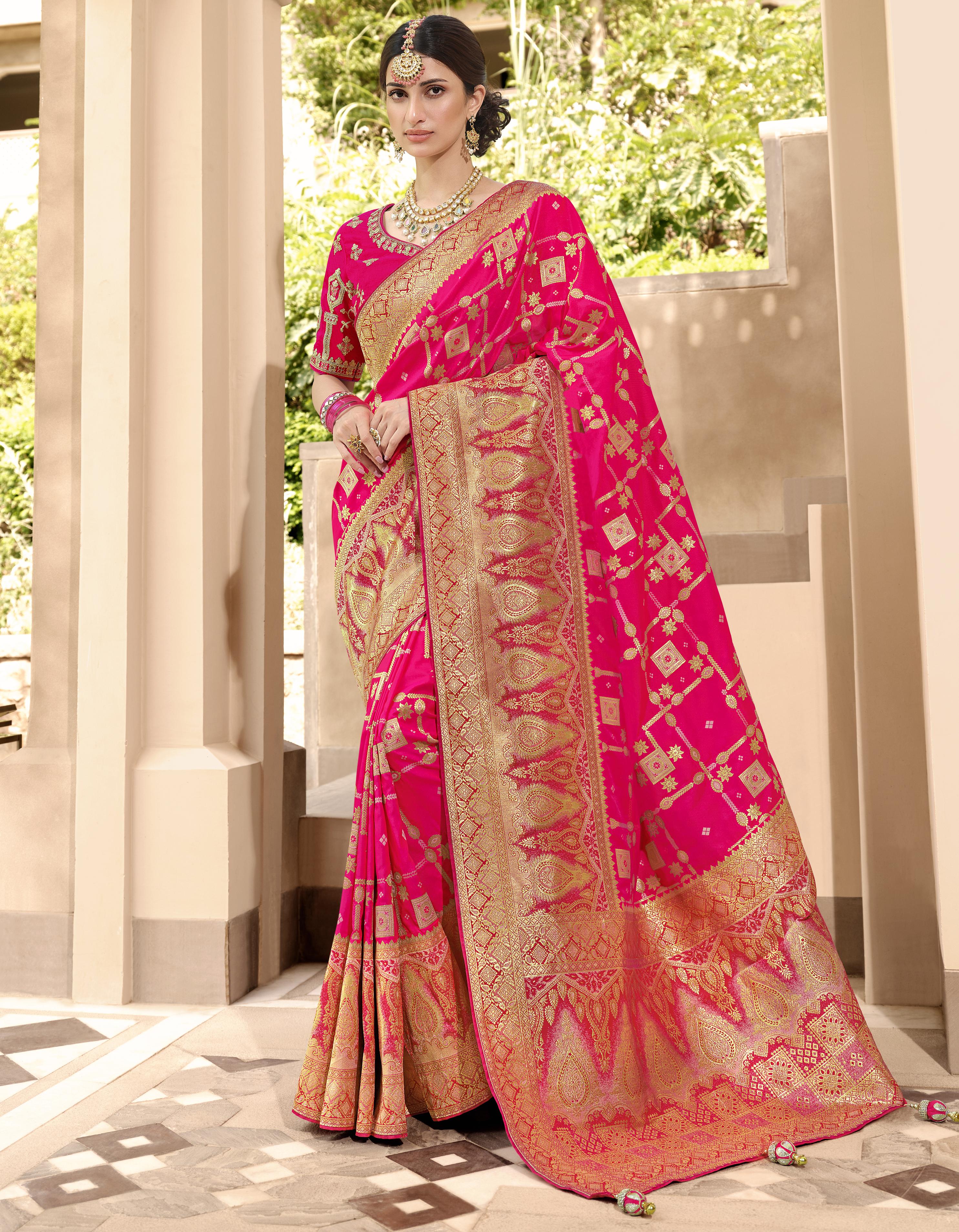 Pink Silk Saree for Women With Blouse SD27185
