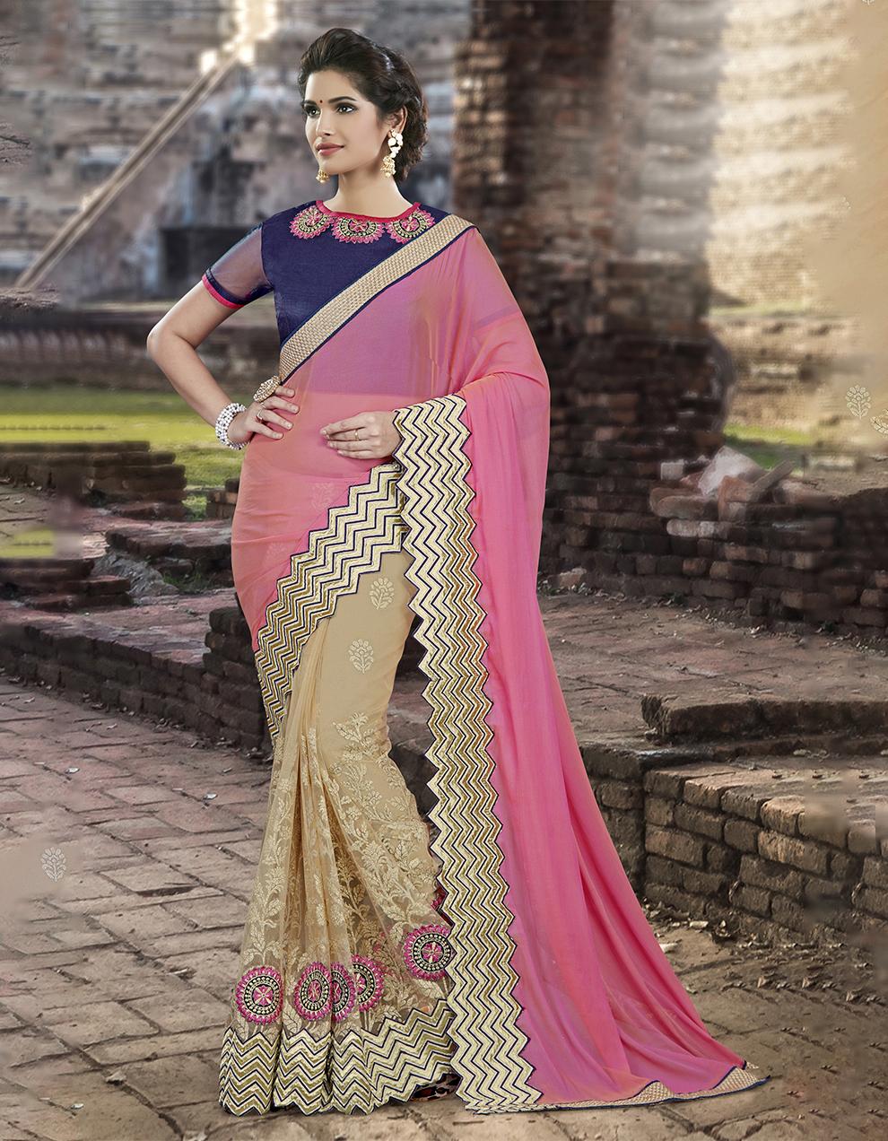 Pink Silk Saree With Blouse MH14438