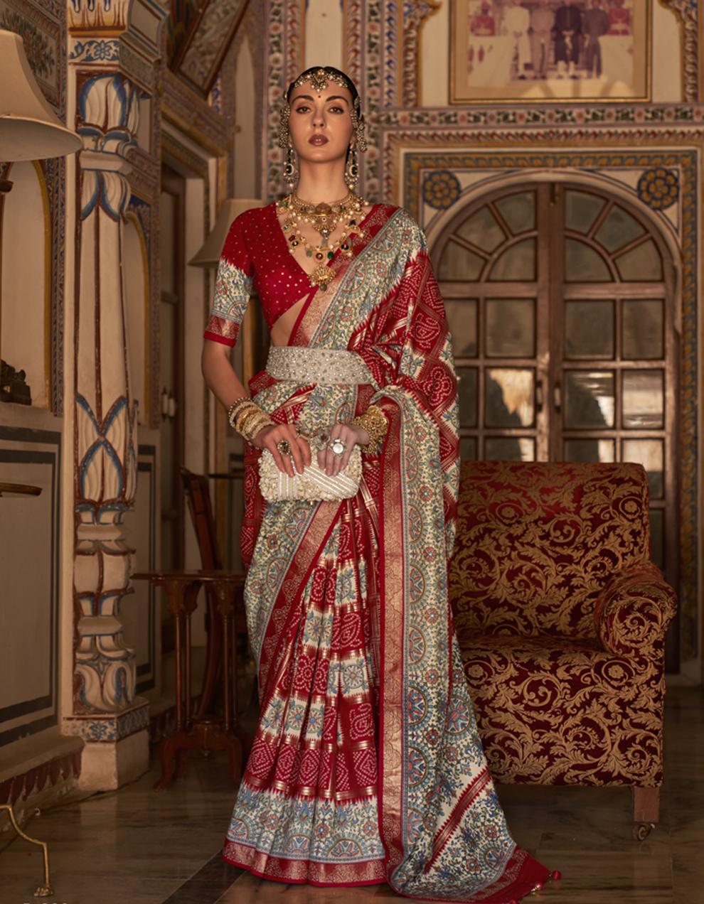 RED Art Silk Saree for Women With Blouse SD28933