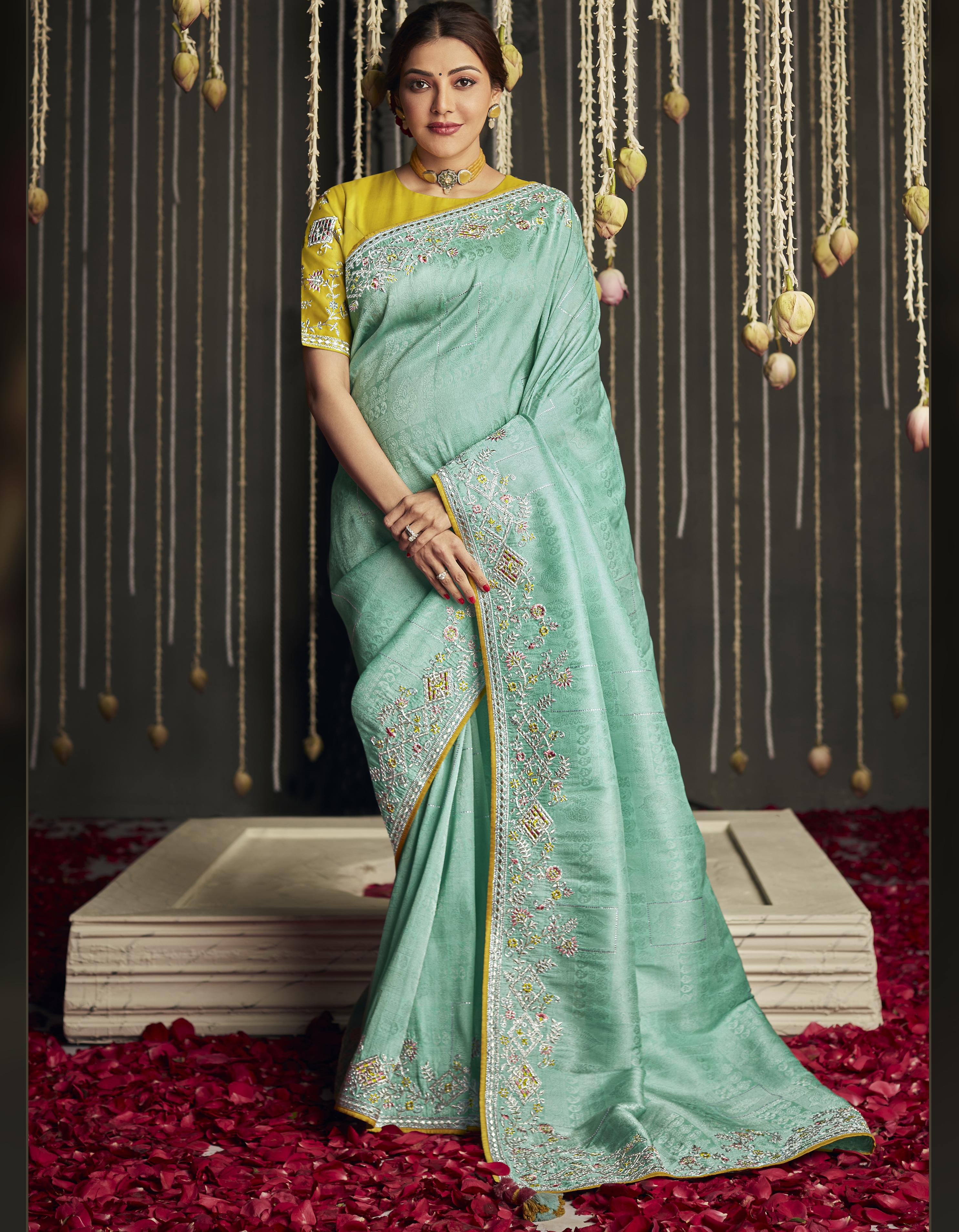 Light Green Fancy Silk Saree for Women With Blouse SD27272