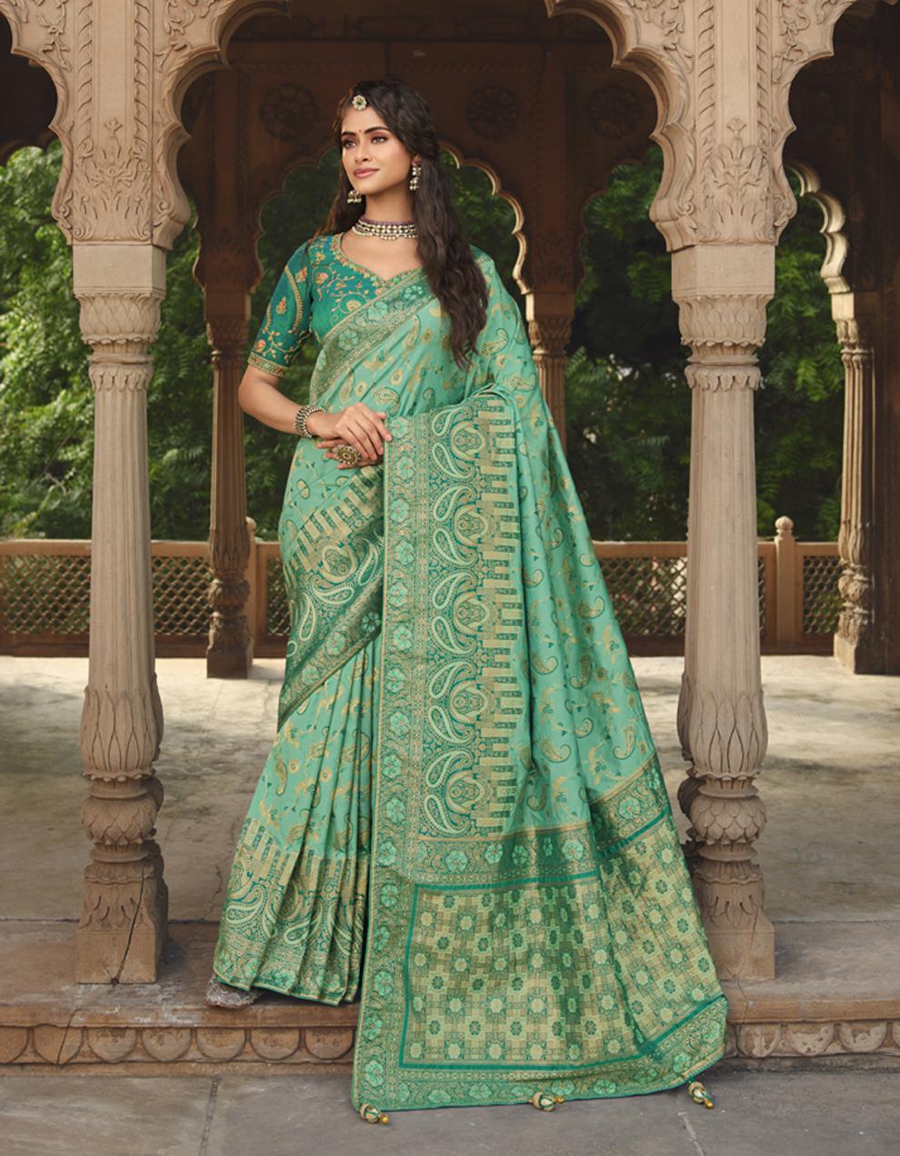 green SILK Saree for Women With Blouse SD28493