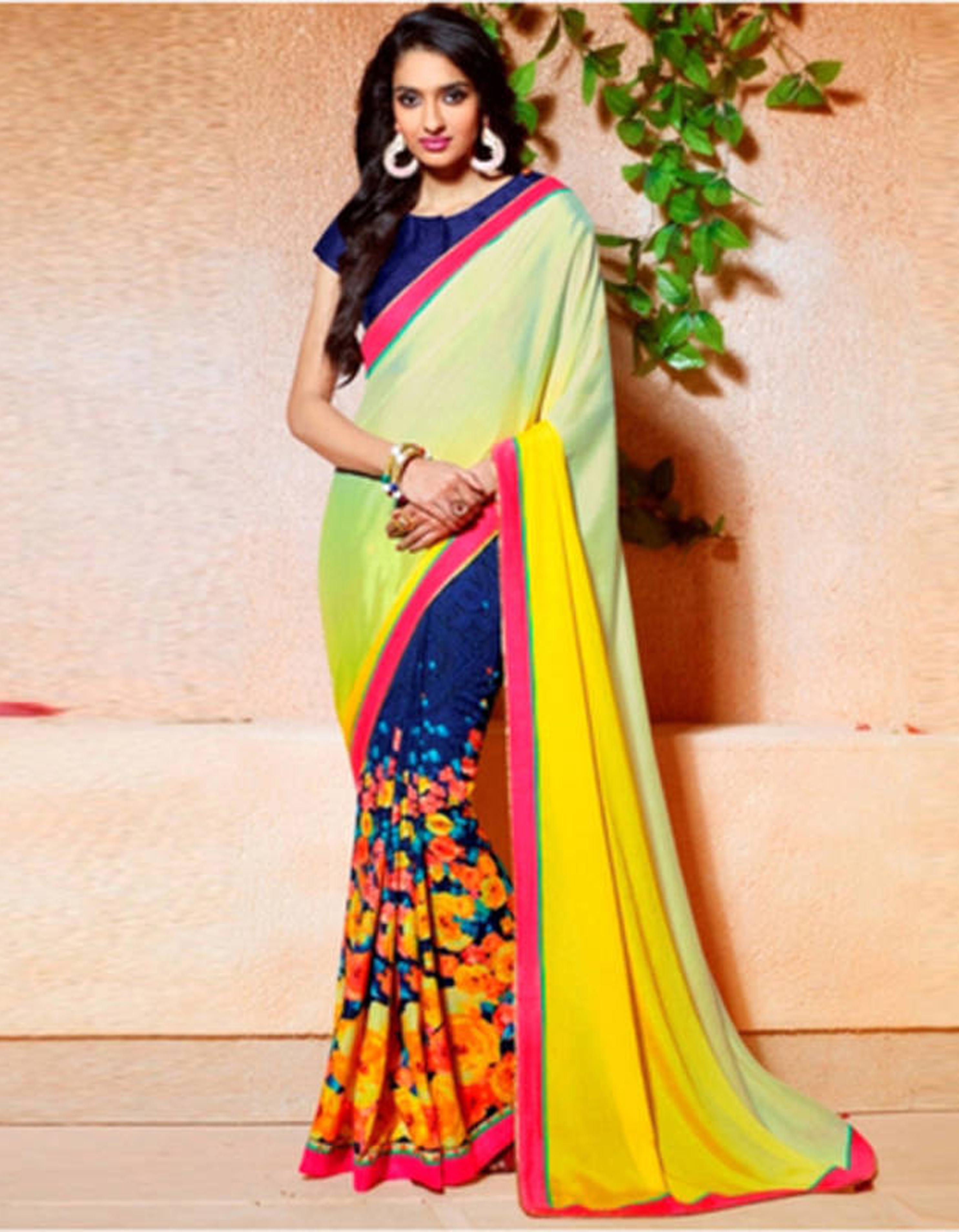 Multicolor Silk Saree With Blouse HW13124