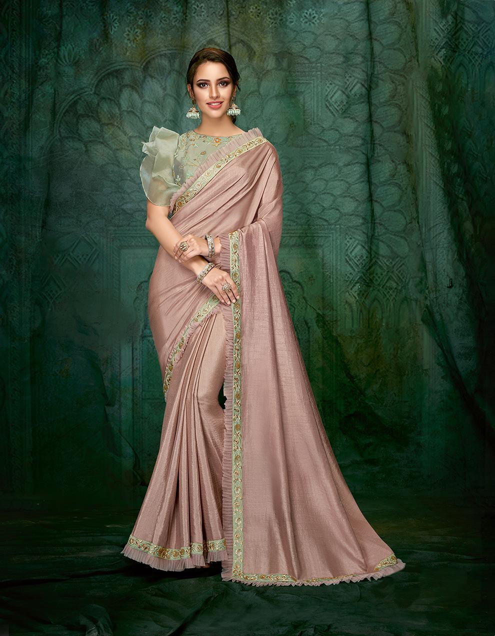 Pink Satin georgette Saree With Blouse MH20865