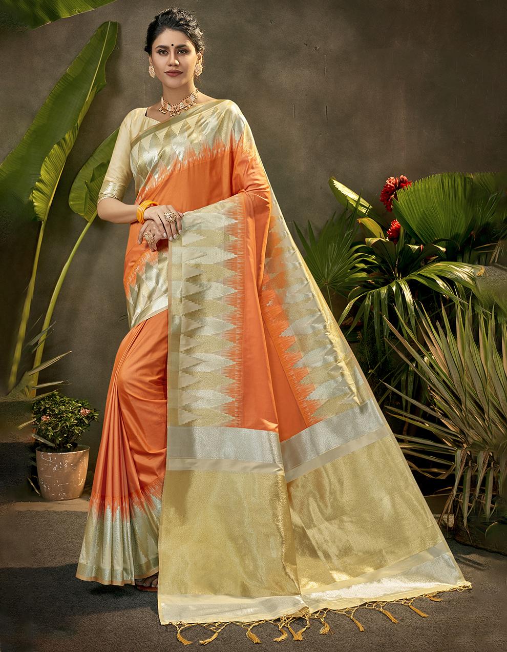 Multicolor Lichi Silk Saree With Blouse SD24122