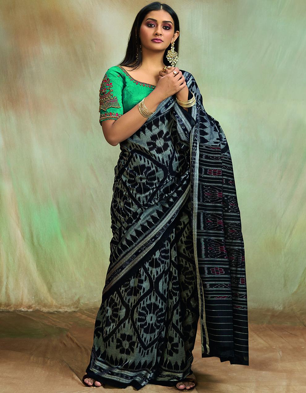 Grey Mul Mul Cotton Saree With Blouse SD26130