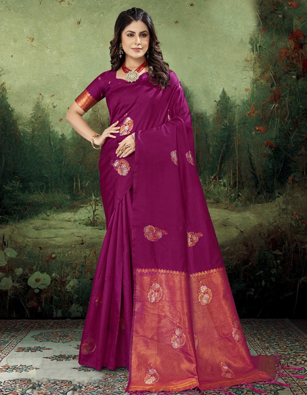 Maroon  SOFT SILK Saree for Women With Blouse SD28671