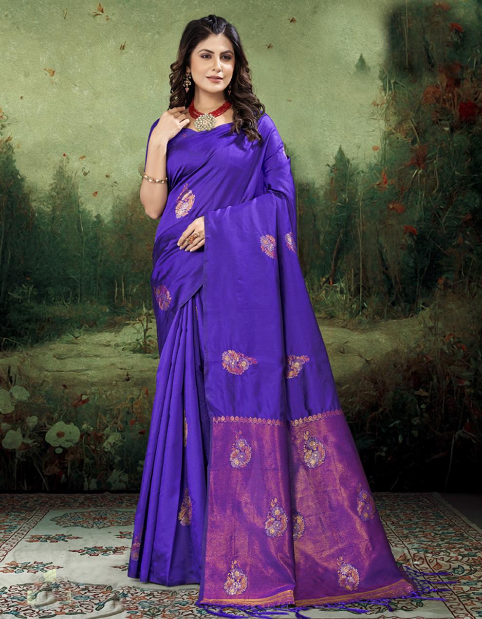 Purple SOFT SILK Saree for Women With Blouse SD28670