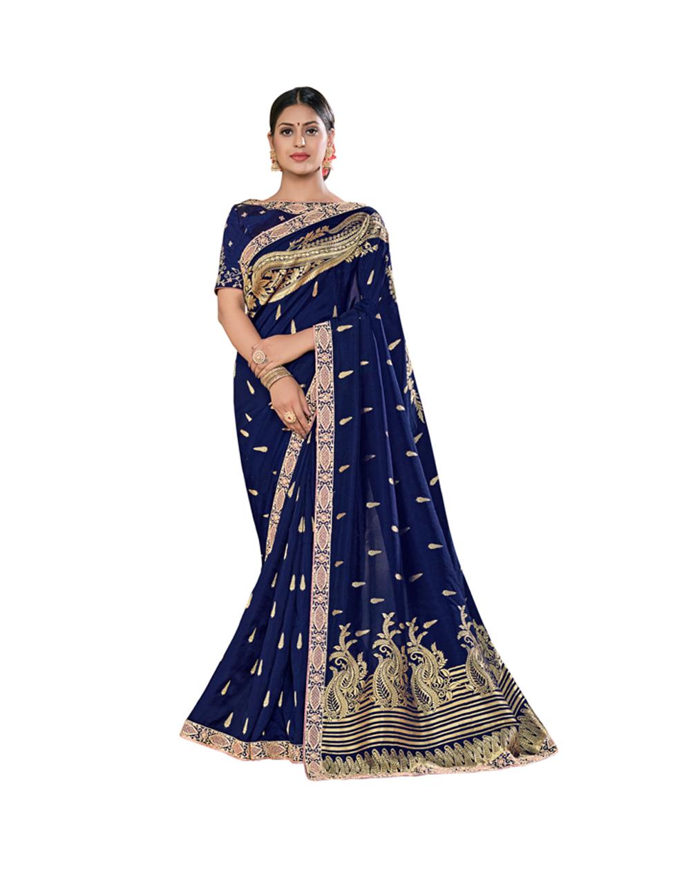 Blue ART SILK Saree for Women With Blouse SD28520