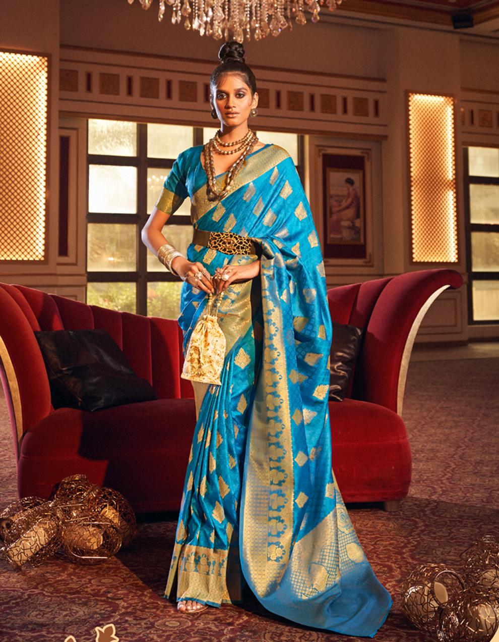 Blue ART SILK Saree for Women With Blouse SD28611