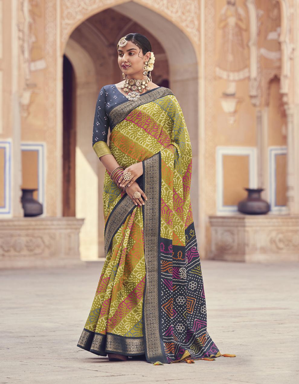 green PURE SILK Saree for Women With Blouse SD28734