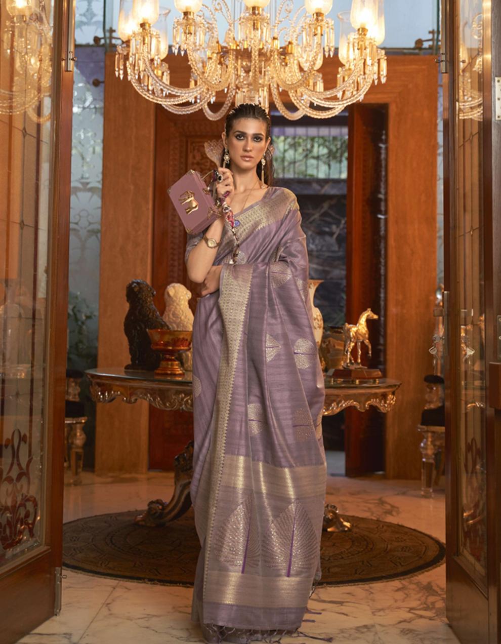 Purple Art Silk Saree for Women With Blouse SD28025