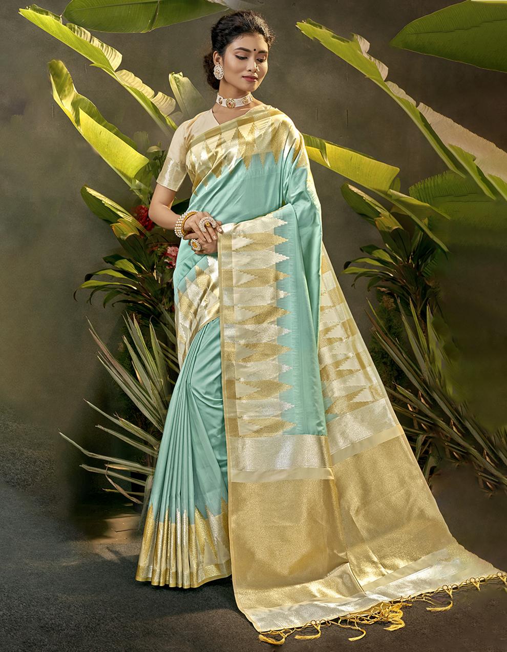 Multicolor Lichi Silk Saree With Blouse SD24121