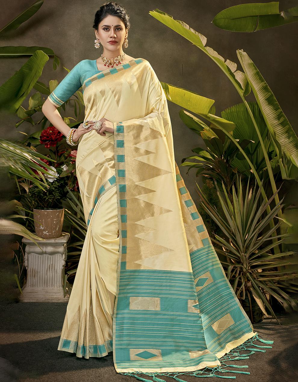 Multicolor Lichi Silk Saree With Blouse SD24115