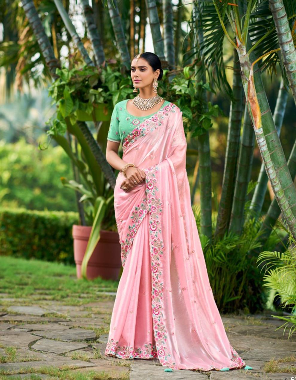 Pink Dola Silk Saree for Women With Blouse SD28919