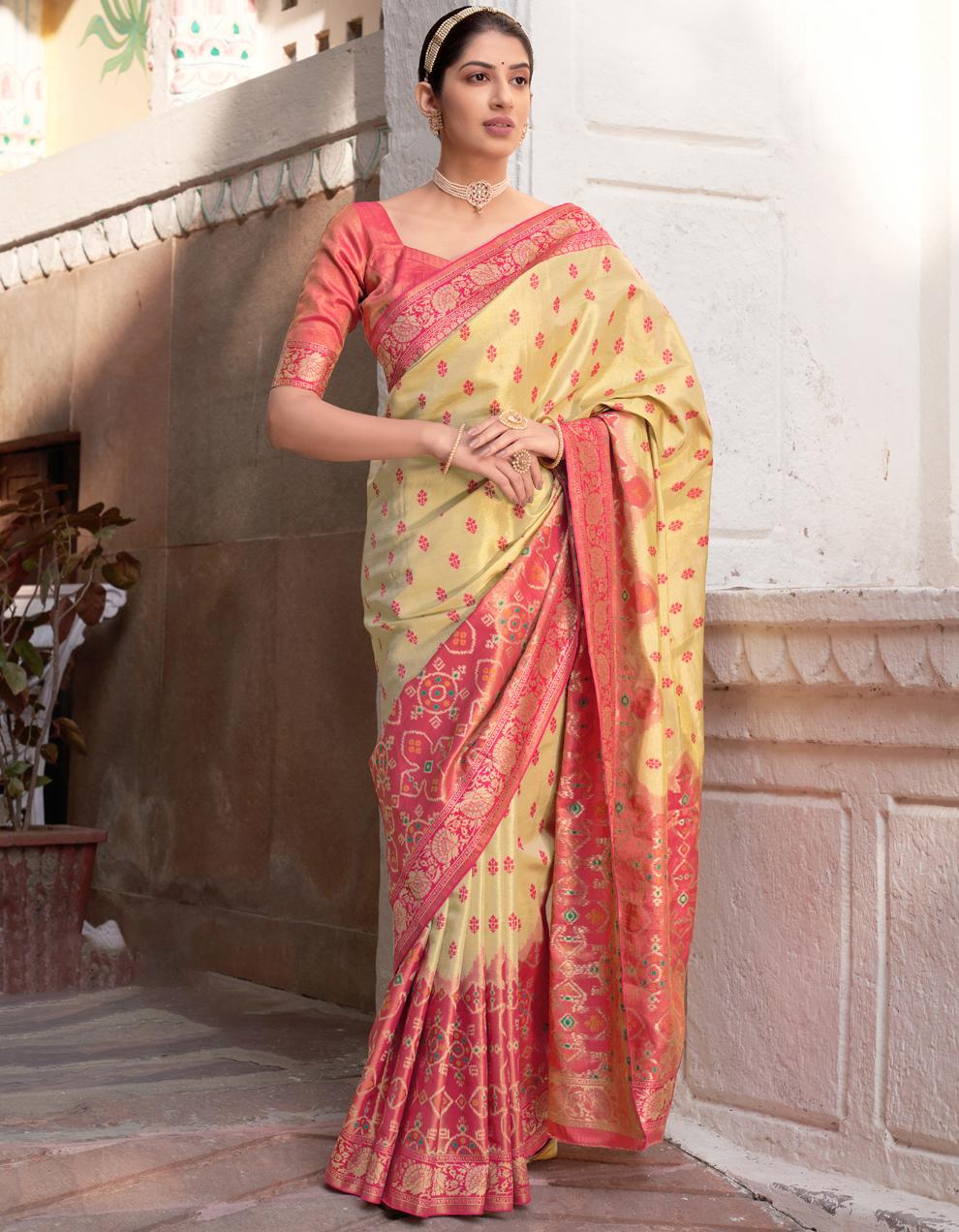 Beige Kanjivaram Silk Saree With Blouse SD26215