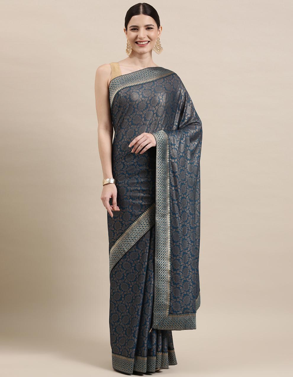 Grey Imported Fabric Saree With Blouse IW26569