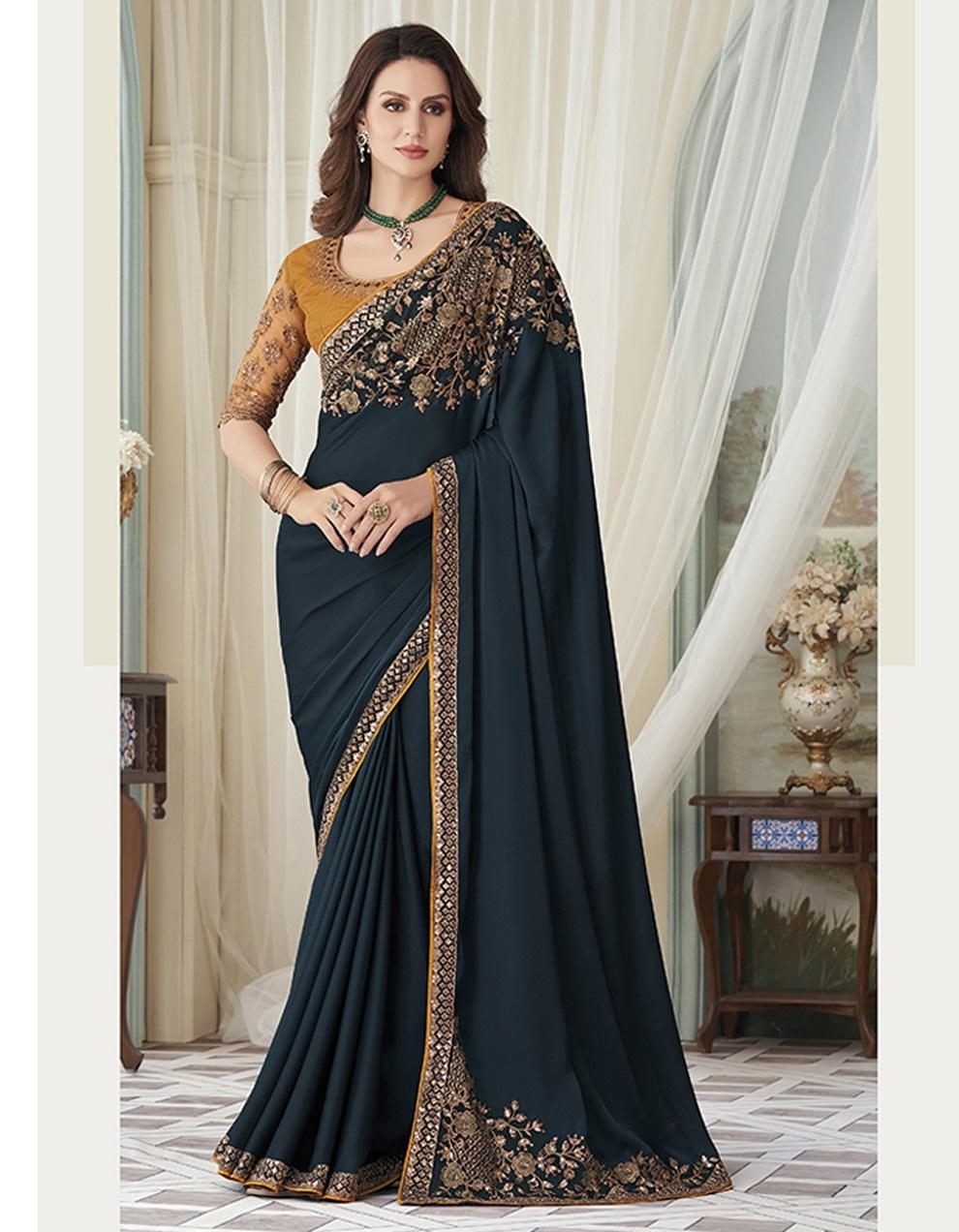 silver ART SILK Saree for Women With Blouse SD28453