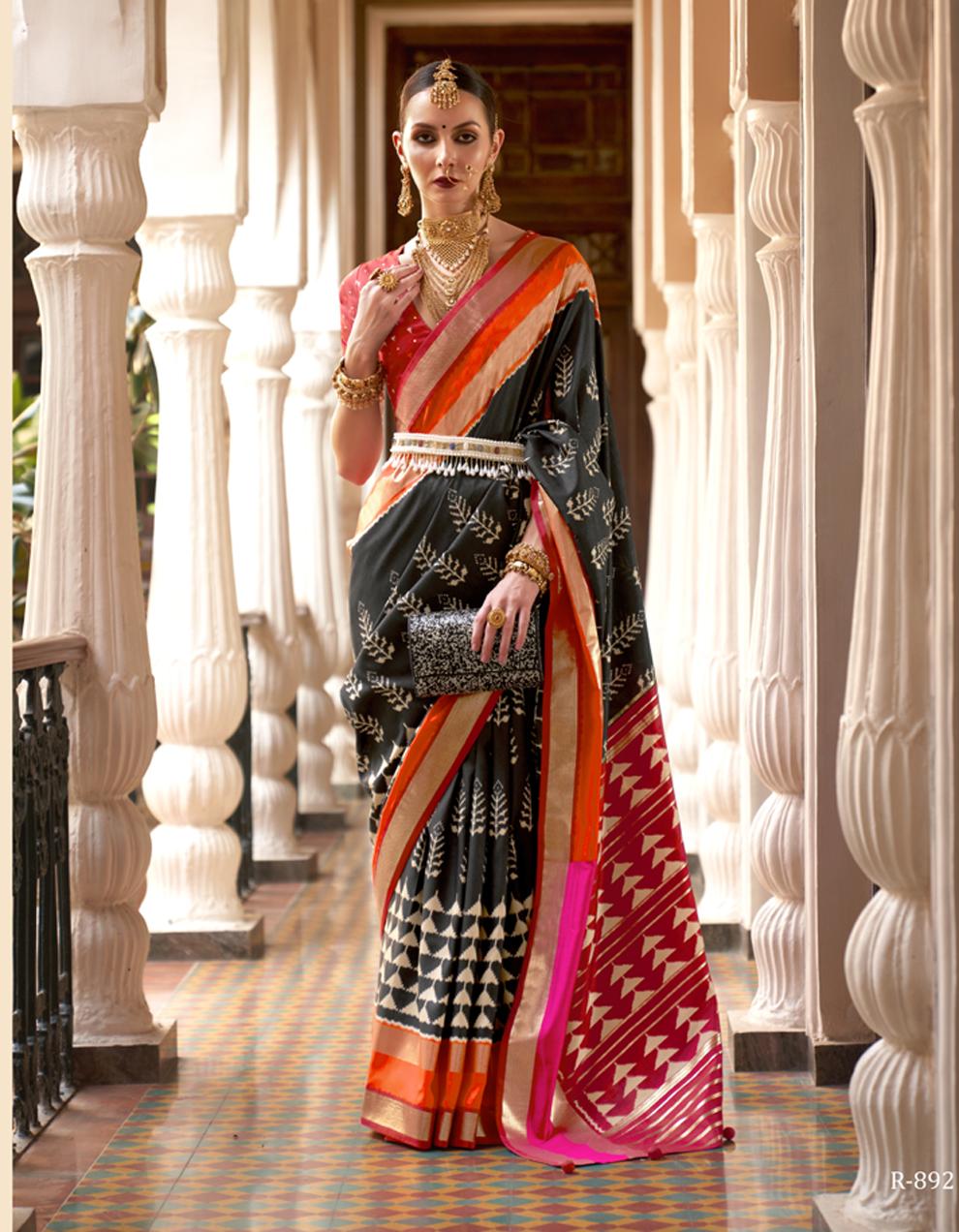 Black Art Silk Saree for Women With Blouse SD27342