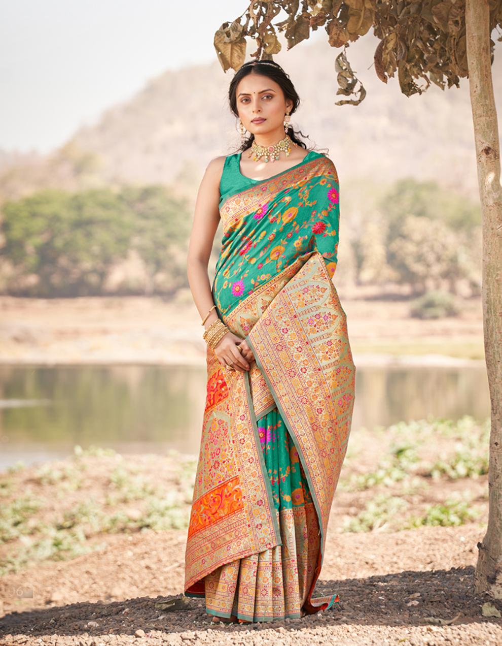 green ART SILK Saree for Women With Blouse SD28580