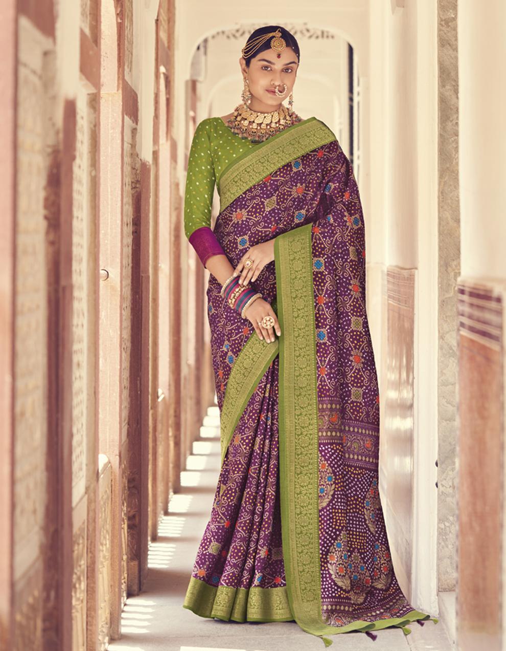 Purple PURE SILK Saree for Women With Blouse SD28731
