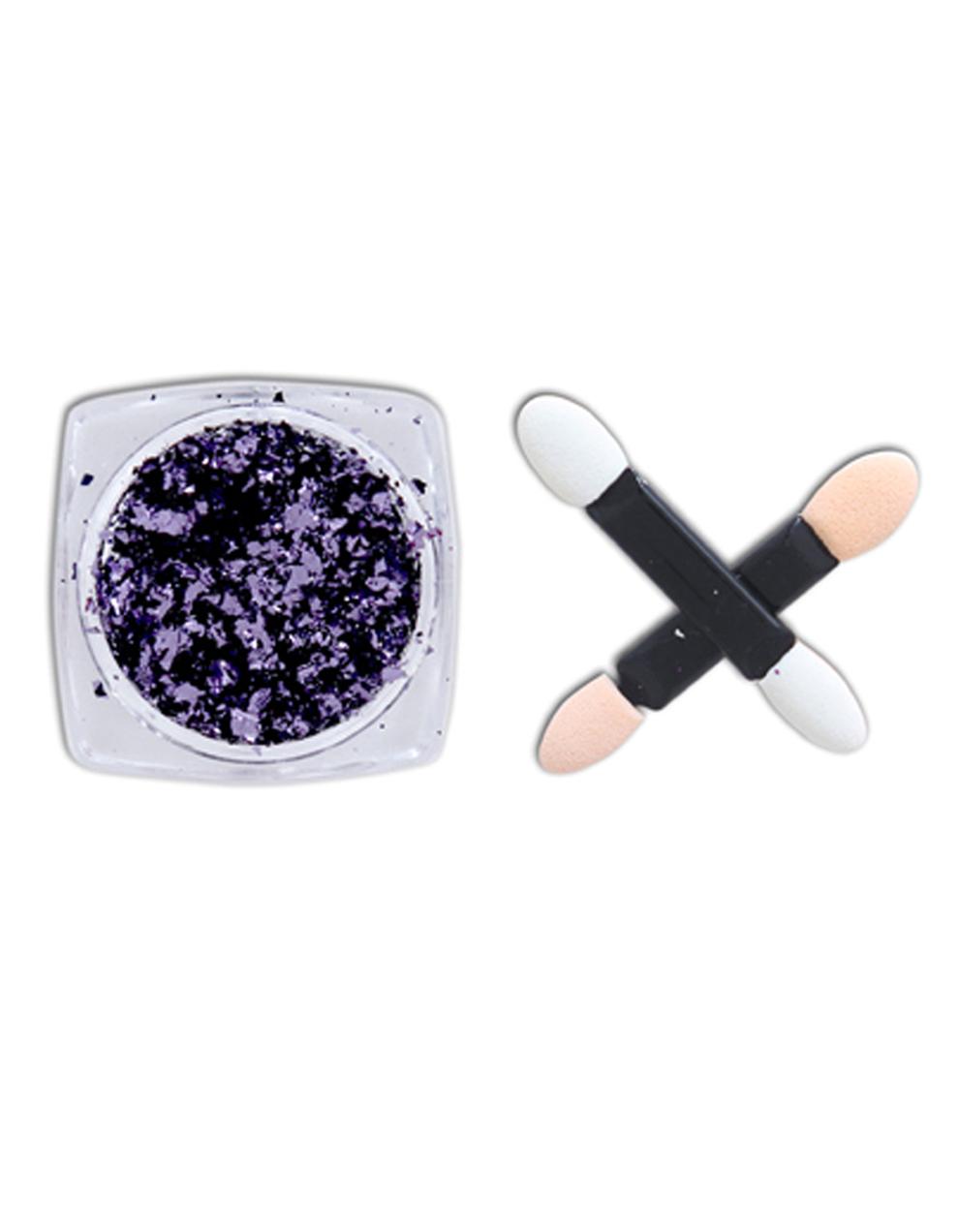 DesiButik's Nail Art Aluminium Flakes powder Purple And Black NC05
