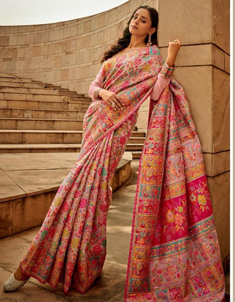 Pink Handloom Silk Saree for Women With Blouse SD28840