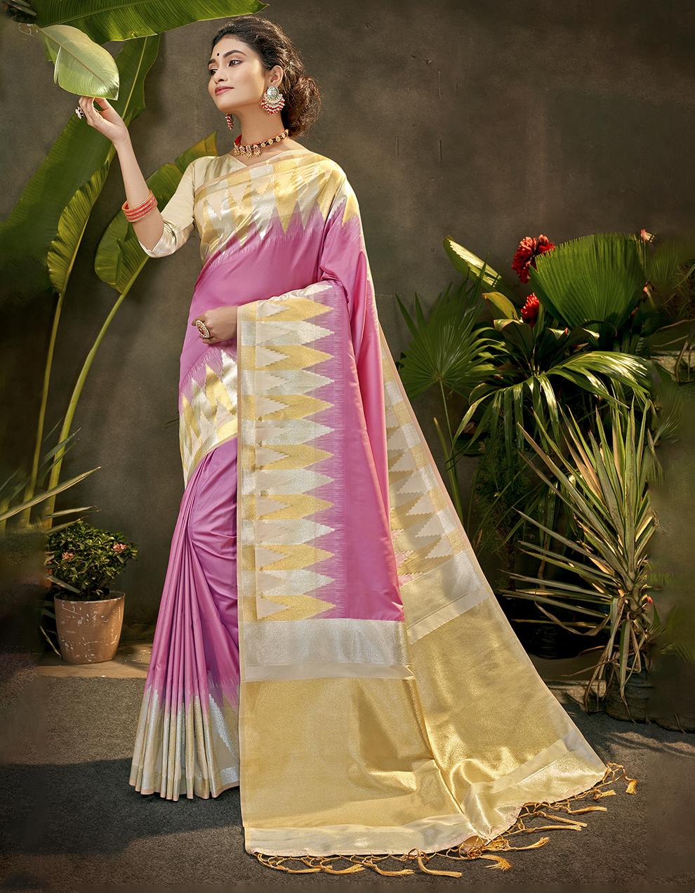 Multicolor Lichi Silk Saree With Blouse SD24124