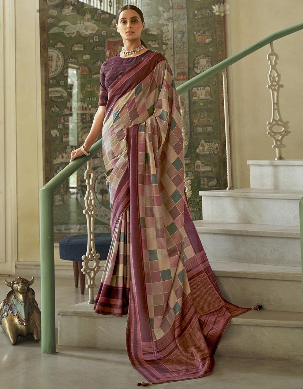 Multicolor Silk Saree With Blouse SD25696