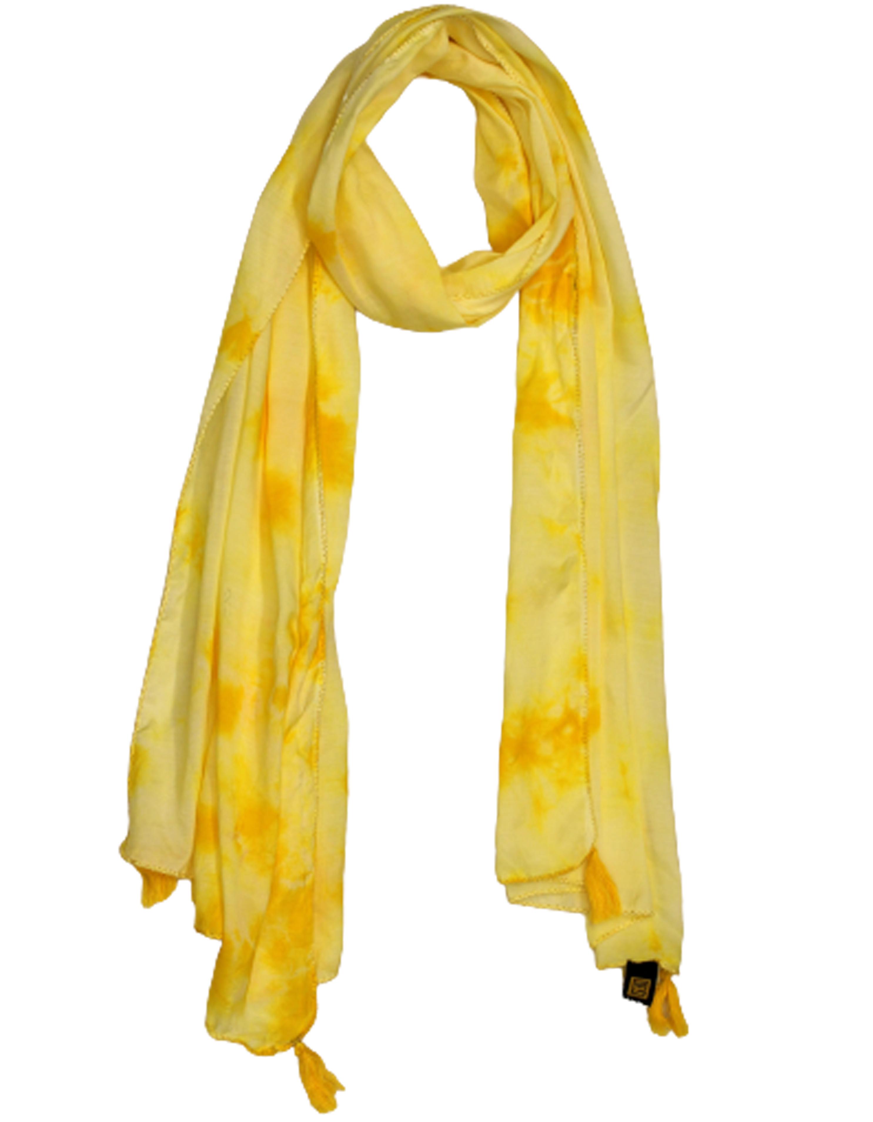 Beautiful Yellow Tie Dye Muslin Everyday Scarves/Stoles for Women SC99