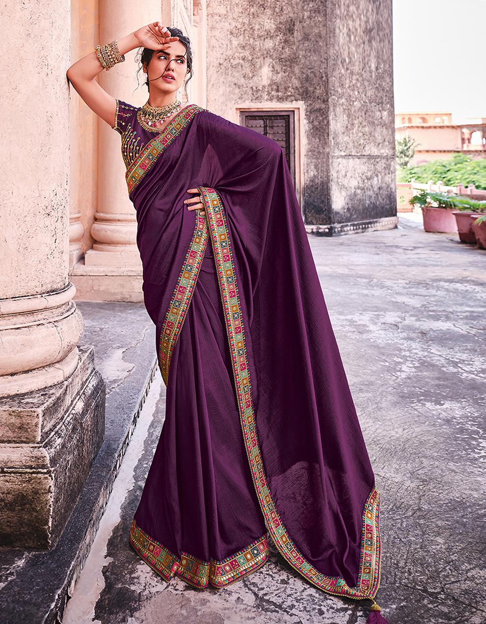 Purple Silk Saree With Blouse SD25754