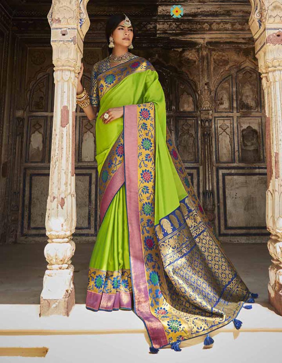 Multicolor Silk Saree With Blouse SD25148