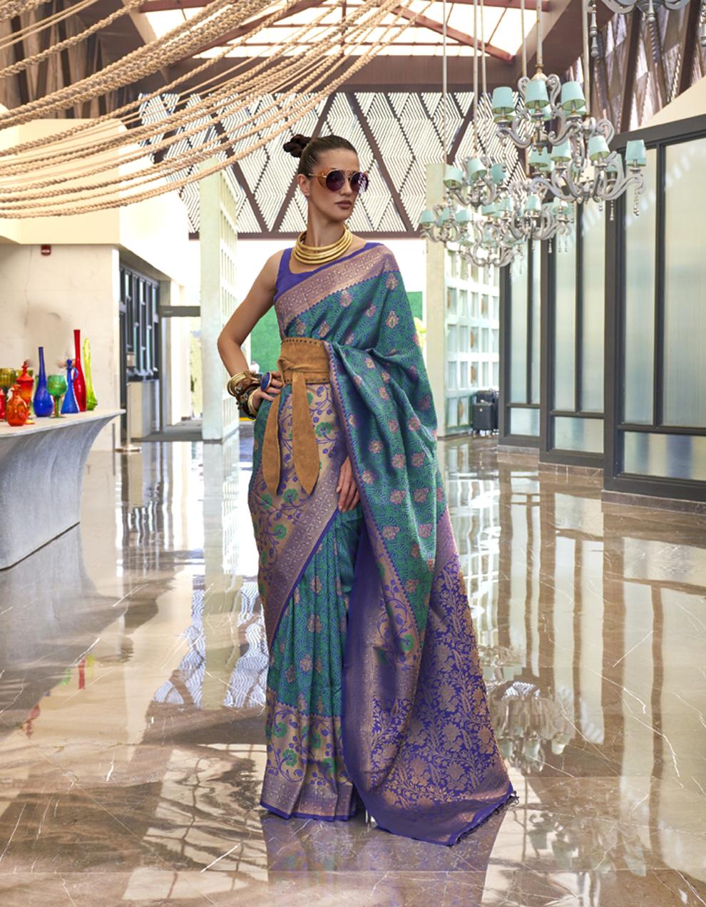 Blue ART SILK Saree for Women With Blouse SD28288