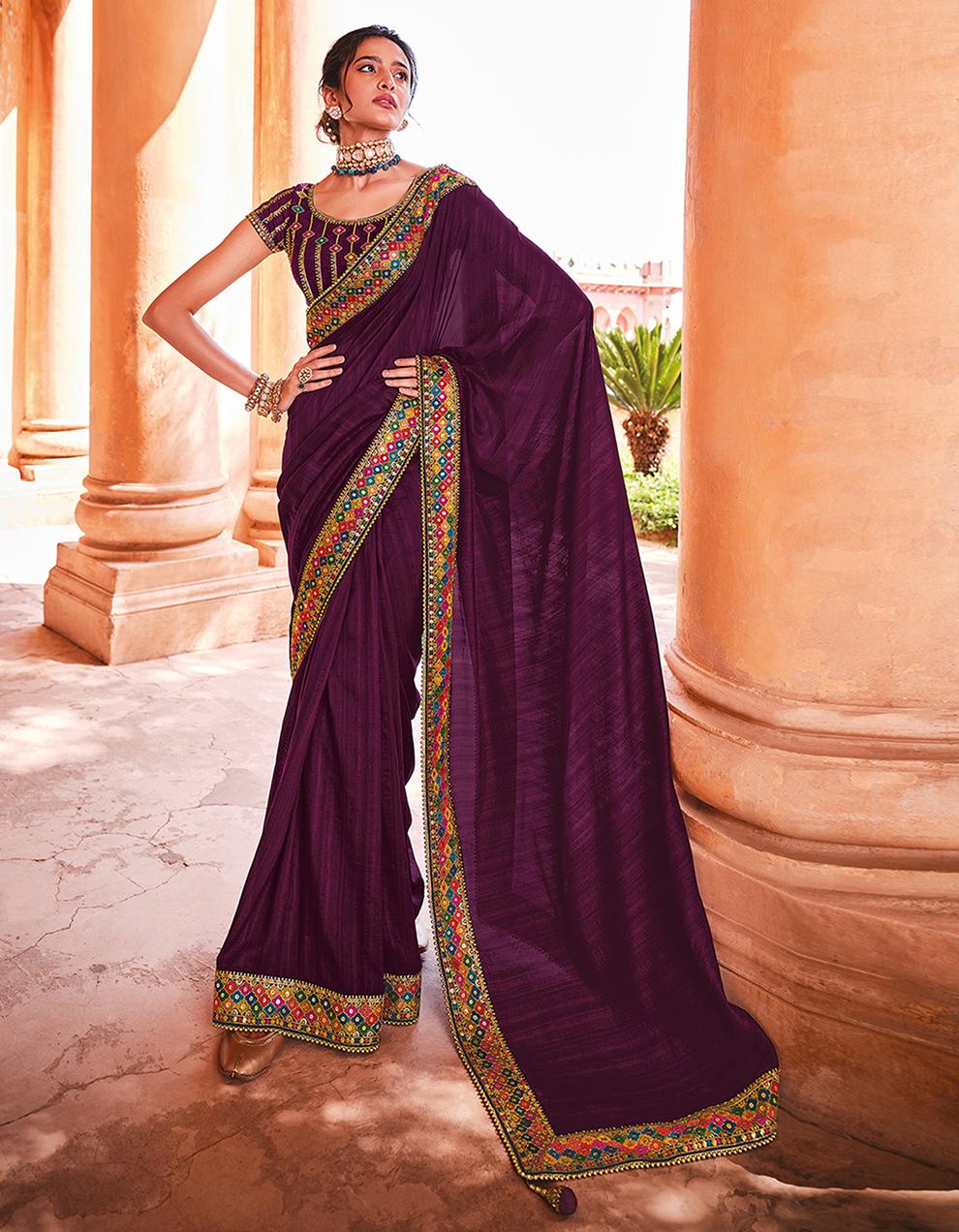 Purple Silk Saree With Blouse SD25759
