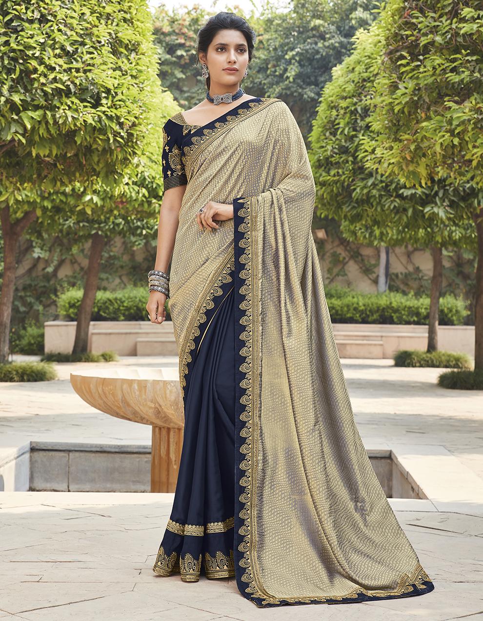 Multicolor Banarasi silk Saree With Blouse SD23863