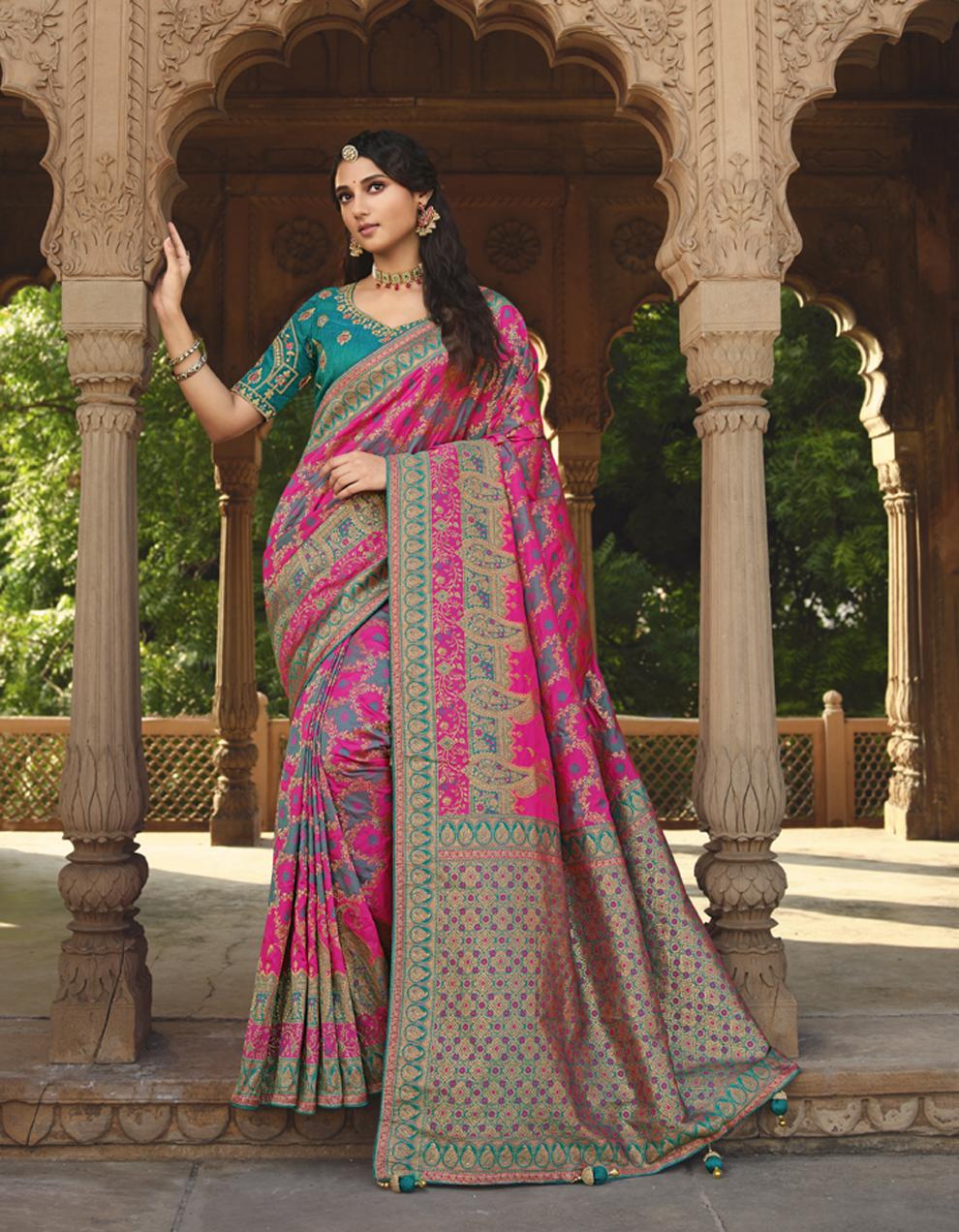 Pink SILK Saree for Women With Blouse SD28492