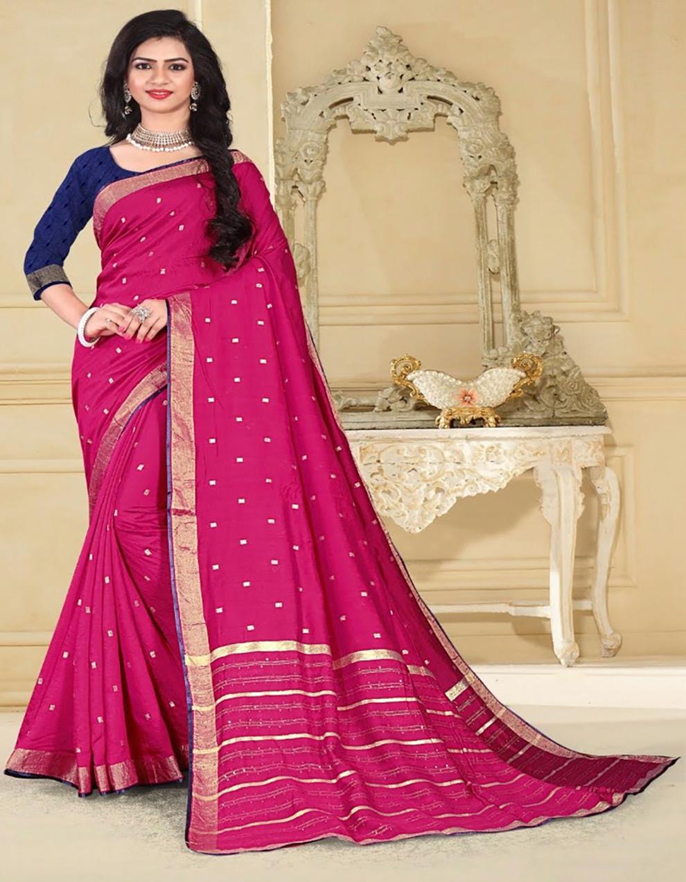 Pink Pure Dola Silk Saree With Blouse MK25920